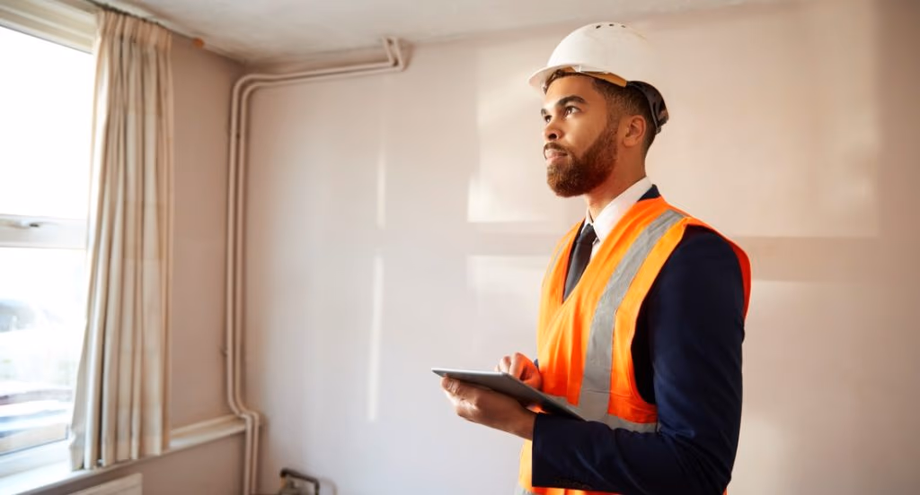 Man conducting property inspection