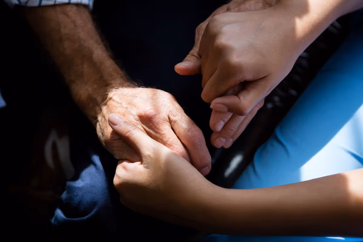 hands of female carer