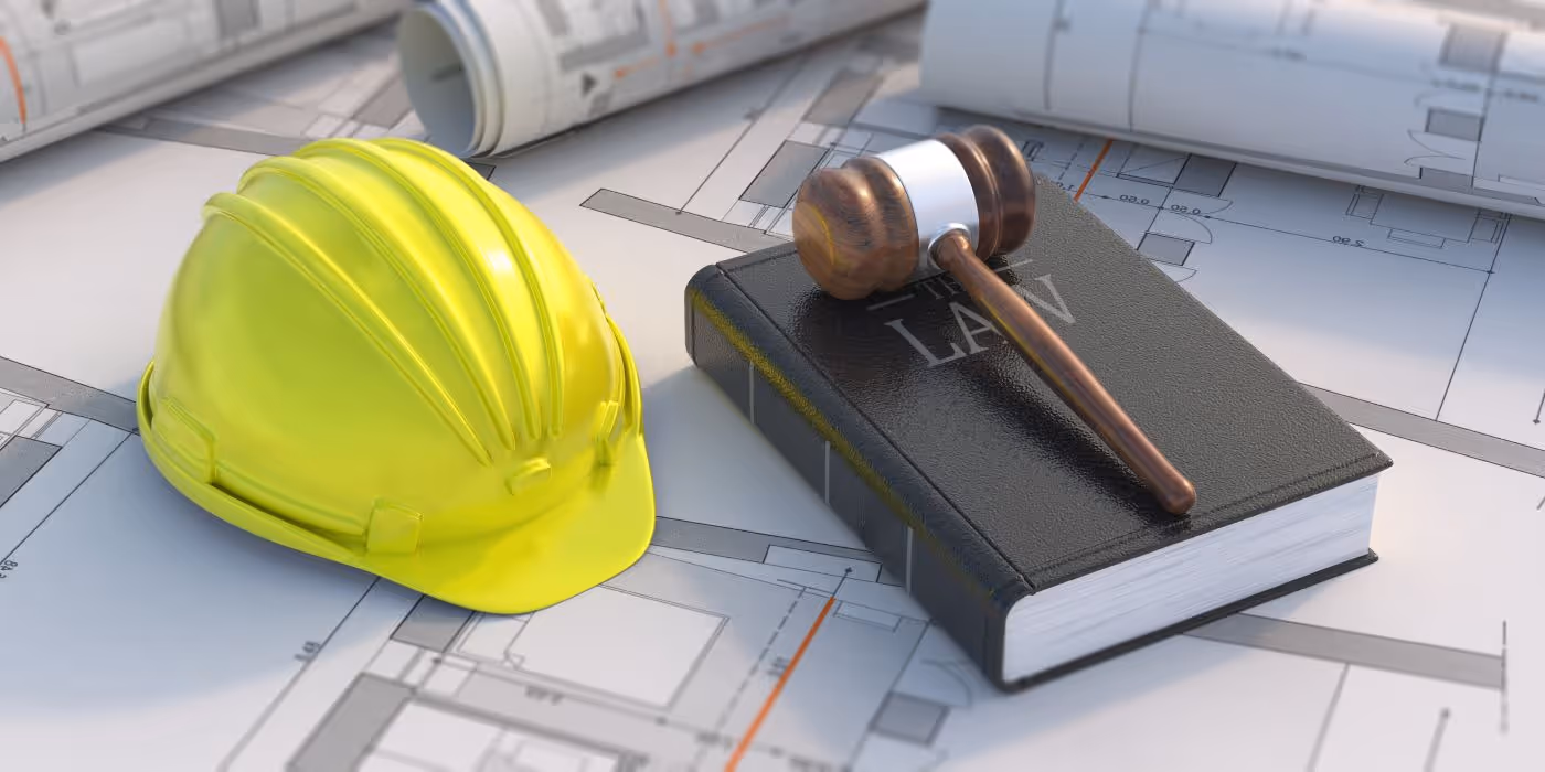 Helmet and Law Book explaining lone worker legislation