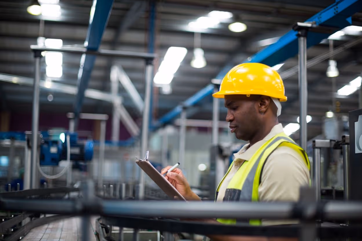 Factory worker reporting health & safety issue