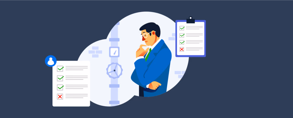 animation of man creating property inspection checklist
