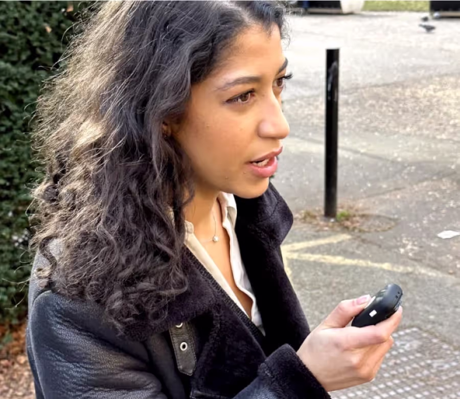 Woman calling for help in an emergency